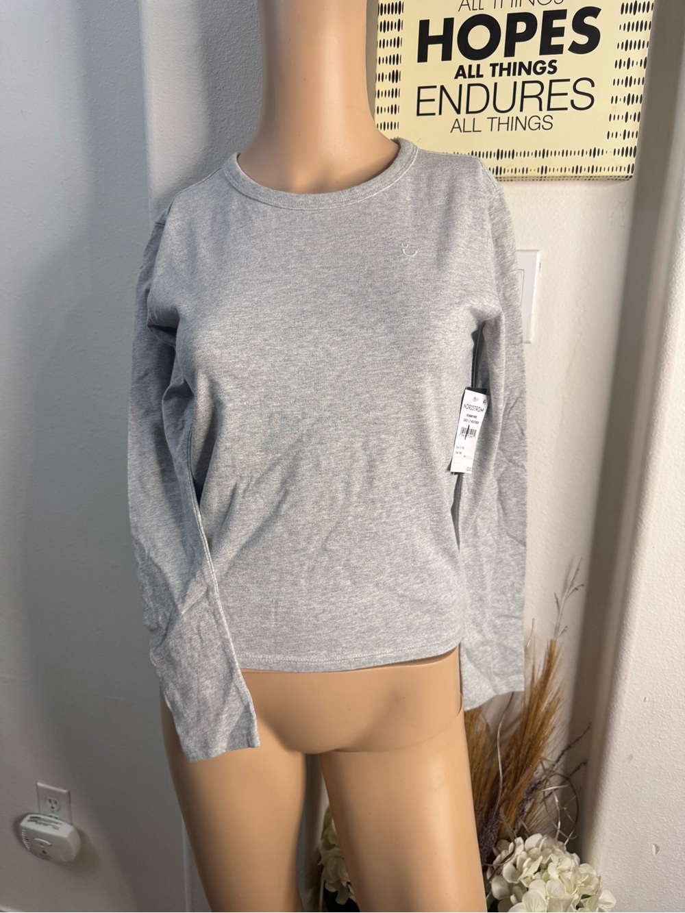 Nordstrom Light Gray Crewneck Sweatshirt